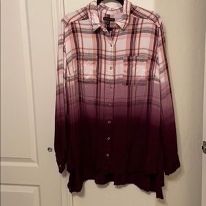 Super soft ombré flannel shirt